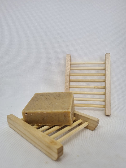 Natural wooden soap dish